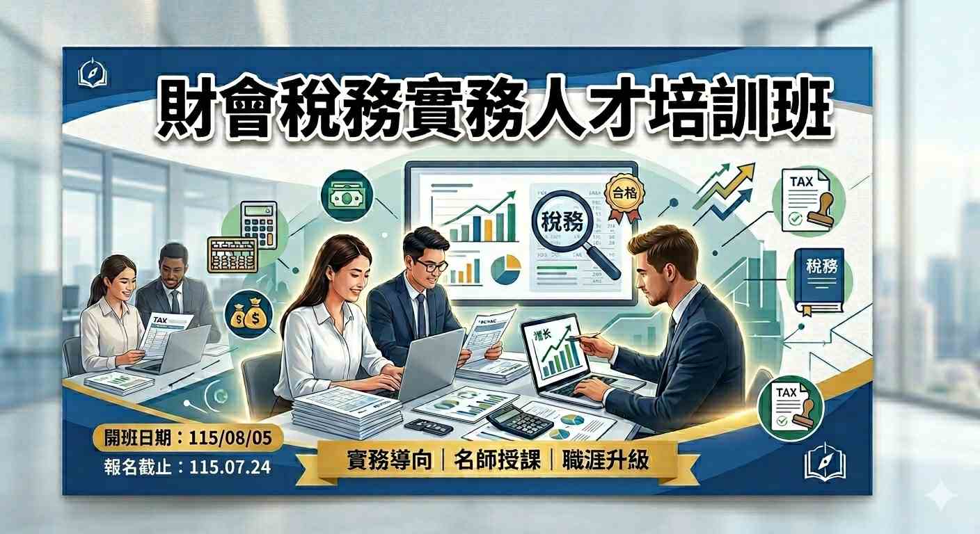 【免費就業輔導班】財會稅務實務人才培訓班